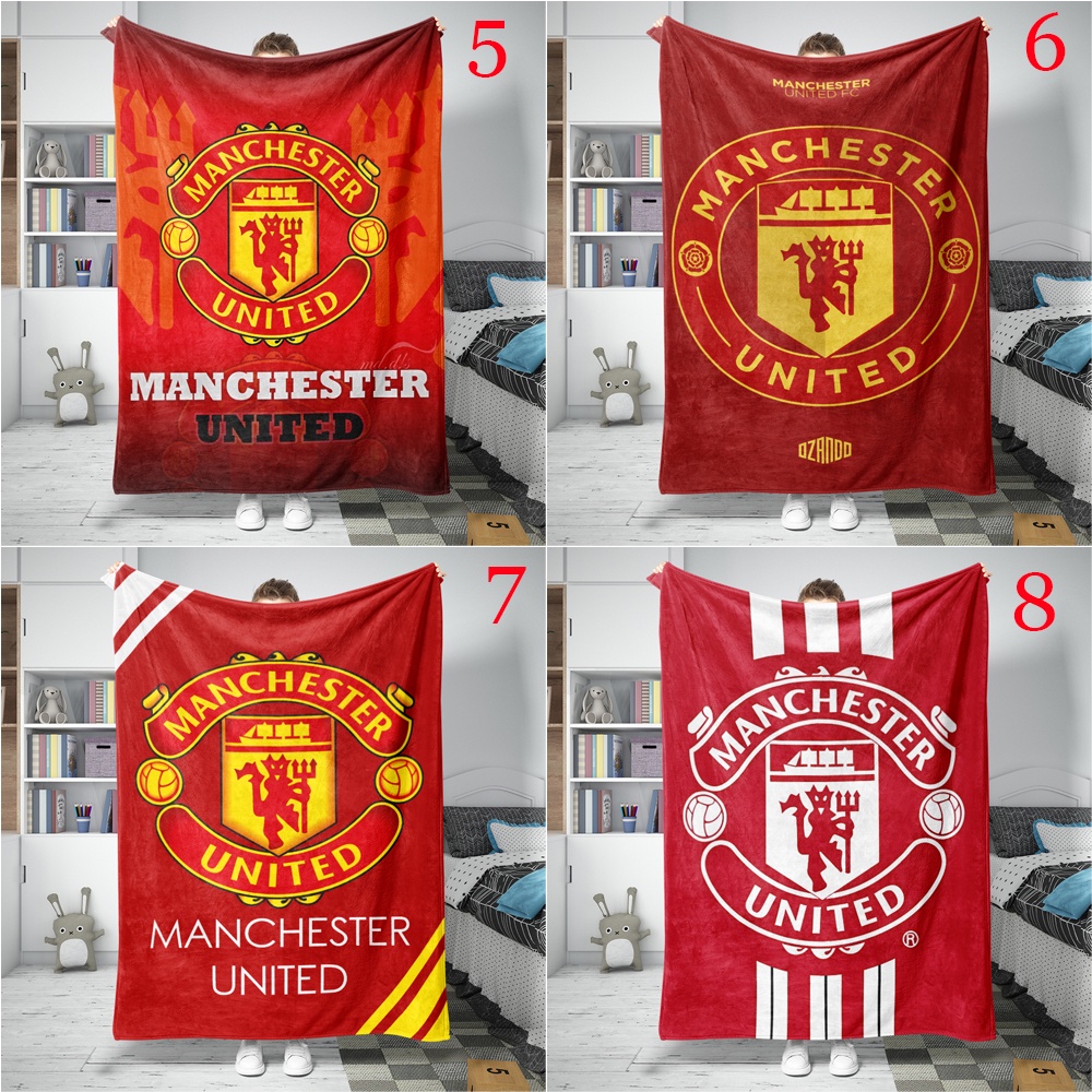 Chăn Flannel In Logo Manchester United FC Dùng Làm Quà Tặng Tốt Nhất