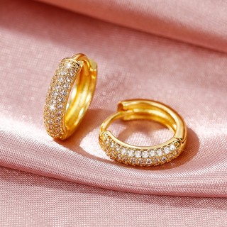 Bông Tai Mạ Bạc 925 Đính Đá Zircon Đơn Giản Thời Trang Cho Nữ