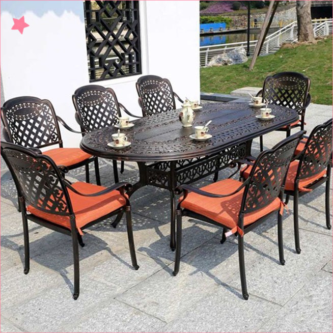 Bộ bàn ghế sân vườn ngoài trời Đẹp Bộ bàn ghế ban công ngoài trời nhôm đúc Bàn ghế ngoài trời - HP29