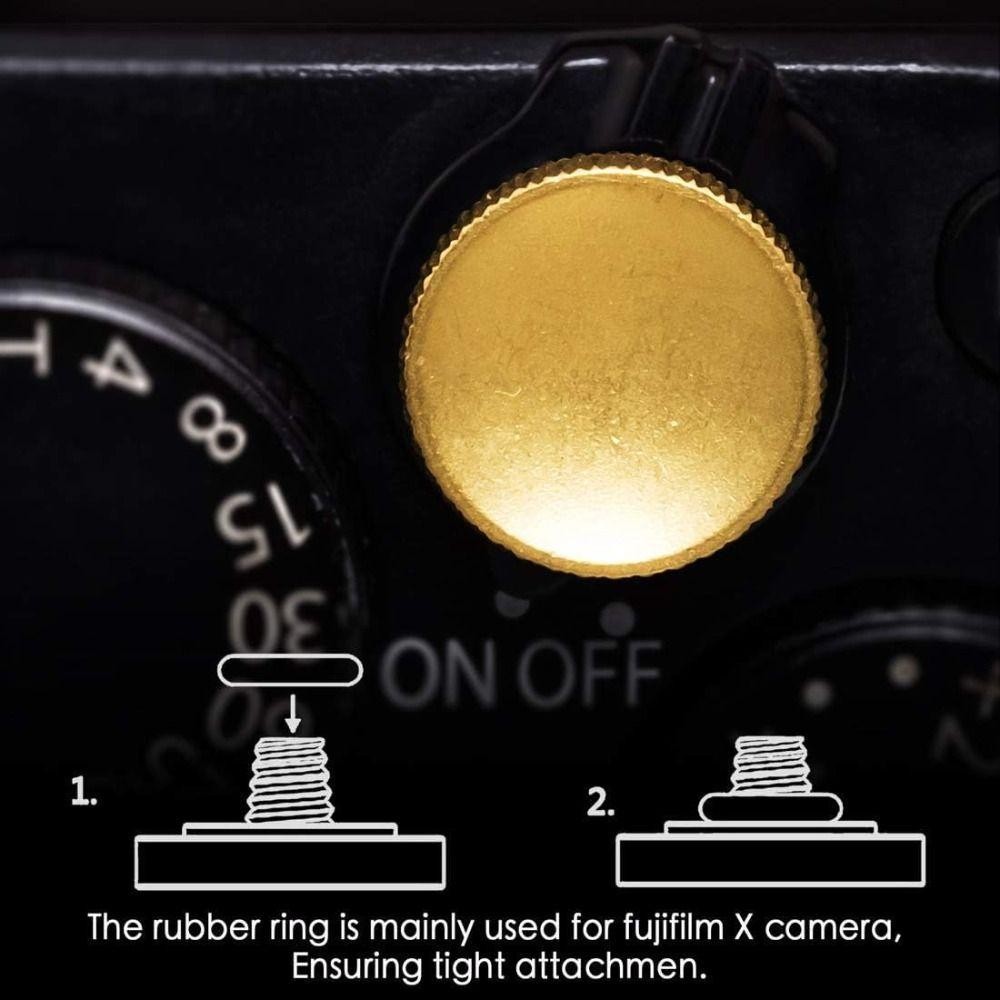 Nút chụp YRBWD, nhả màn trập tiện dụng lõm, Vòng cao su mềm bằng đồng bền cho máy ảnh Fujifilm / Leica / Nikon / DSLR