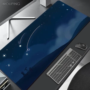 Miếng Lót Chuột Không Gian Công Ty Thảm Bàn Thẩm Mỹ 90x40 80x30 Pc Phụ Kiện Laptop Miếng Lót Bàn Lớn Thảm Bàn Phím Deskmats Màu Xanh Dương Văn Phòng