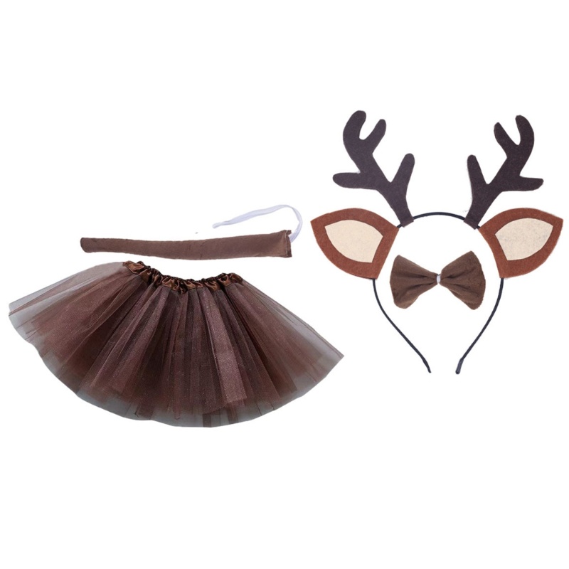 Dasbsug Trẻ Em Gạc Đầu Đuôi Bowtie Tutu Váy Halloween Trang Trí Tiệc
