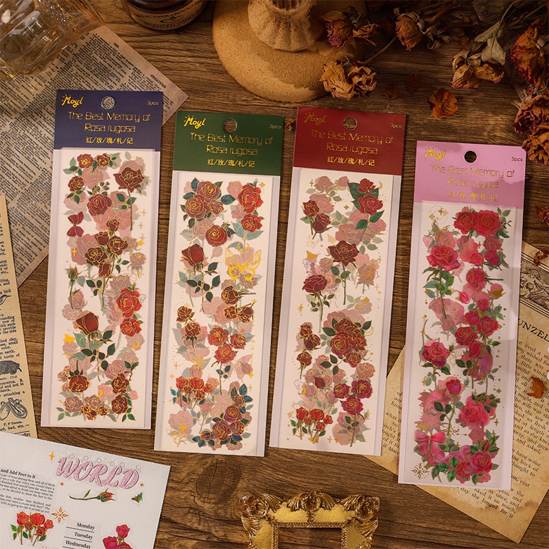 Bộ 3 Tấm sticker Trang Trí Hình Hoa Hồng | Shopee Việt Nam