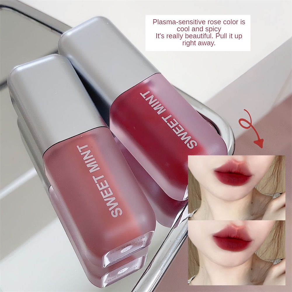 Ảnh BẠC HÀ NGỌT NGÀO Mờ Sô Cô La Son Bóng Lip Glaze Kem Son Môi Lỏng Trang Điểm Làm Đẹp Không Dính Cốc Chống Thấm Nước Dành Cho Phụ Nữ Mỹ   * KÍNH 2
