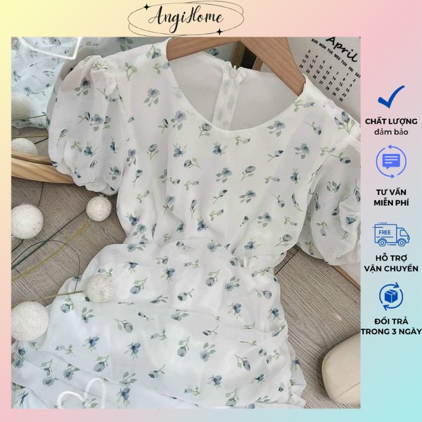 ĐẦM HOA BÈO TAY PHỒNG NHÚN BO CHUN ANGIHOME