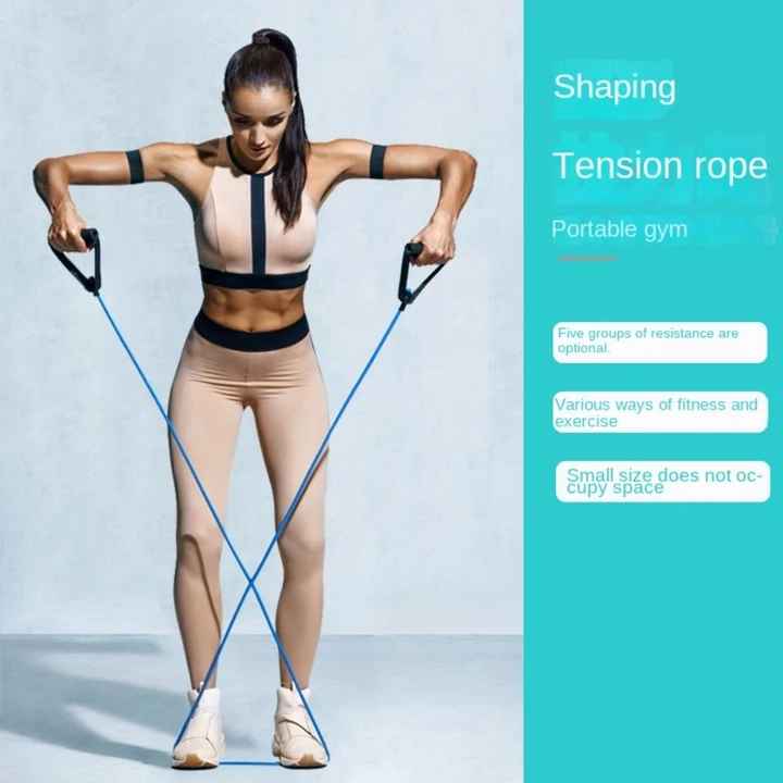 ZGECB Dây kéo kháng lực ZGECB, Dây kéo Yoga đàn hồi 5 cấp độ, Dây kháng lực đa chức năng có tay cầm Dây kháng lực co giãn Tập thể dục – 6