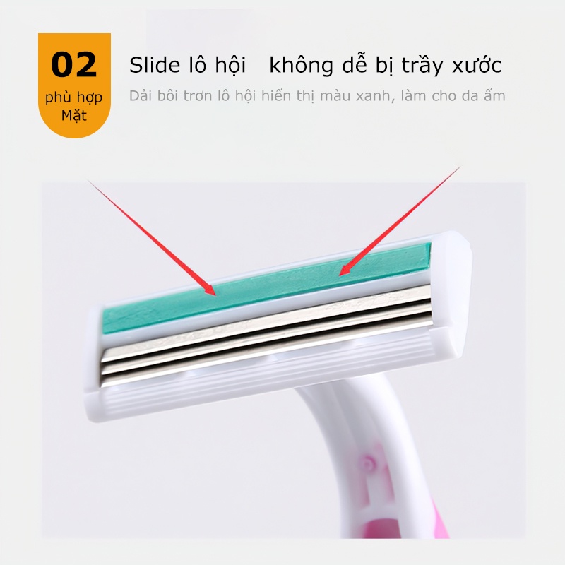 Hộp 4 Dao Cạo Râu, Cạo Lông Toàn Thân Cho Nam Nữ  Thép Không Gỉ