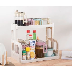 Kệ gia vị 2 tầng bằng nhựa cao cấp, giúp căn bếp luôn gọn gàng sạch sẽ