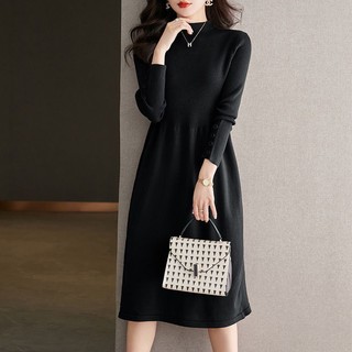 Đầm sweater Dệt Kim Ôm Eo Phong Cách Thời Trang Thu Đông Mới 2023