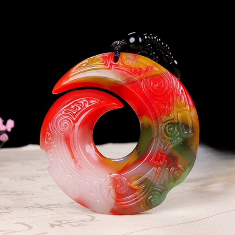 Mặt Dây Chuyền Bằng Ngọc Bích Nhiều Màu Sắc Phong Cách reincarnation An Toàn Cho Nam Và Nữ