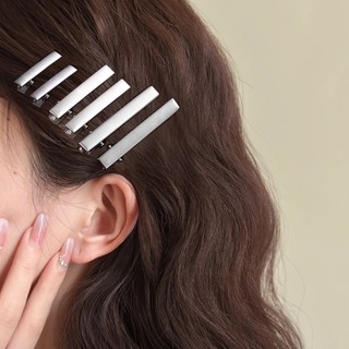Kẹp Tóc Bill Vịt Đơn Ins Style Hàn Quốc - Kẹp Tóc Kim Loại Chia Bạc Y2K - Dụng Cụ Định Vị Kiểu Tóc