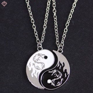 [pcwfkef] Vòng Tay Vòng cổ Mặt Hình Rồng yin yang Âm Dương Có Thể Điều Chỉnh Cho Cặp Đôi Bạn Trai Bạn Gái Mới