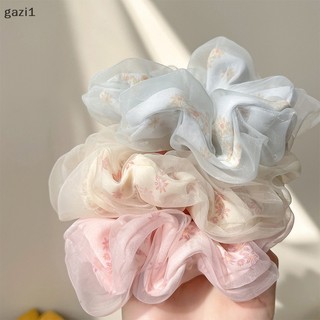 Dây Buộc Tóc Lụa organza Lụa organza Hai Lớp Họa Tiết Hoa Ngọt Ngào 1 [Gzi1] Phụ Kiện Tóc Đuôi Ngựa Cho Nữ