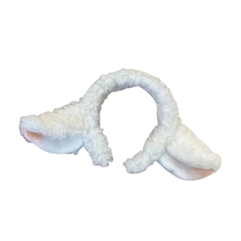 Cartoon Animal Headbands Furry Girls Lamb Hair Hoop Plush Ears Makeup Hairband