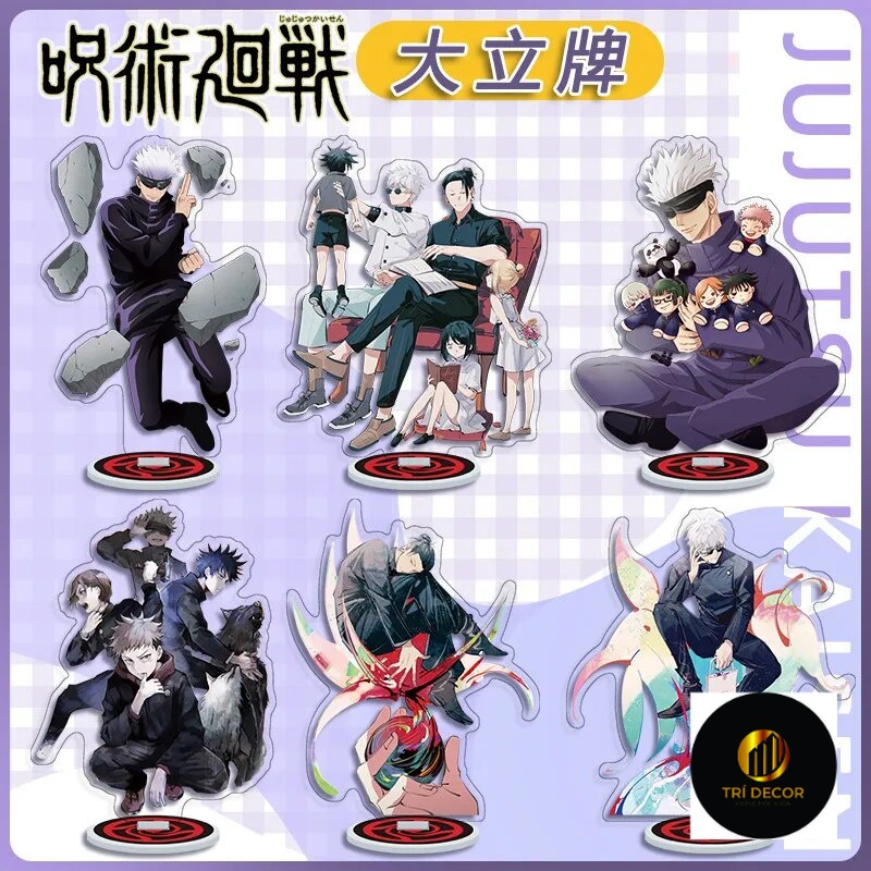 Mô hình Standee Anime Jujutsu Kaisen Satoru Gojo uou Yoji Itadori Sakuna Megumi Phụ kiện trang trí để bàn góc học tập