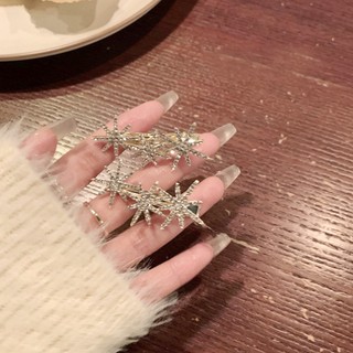 Kẹp Tóc Hình Ngôi Sao / Bông Tuyết / Hình Bát Giác Đính Đá Dễ Thương Ngọt Ngào