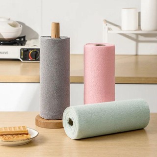 [COD] NOOKSTORY Khăn lau bát đĩa sợi nhỏ chống dầu, 20 cái/cuộn, tái sử dụng, thấm nước thay thế