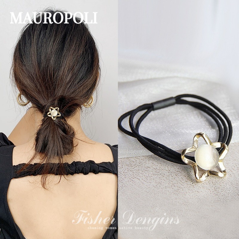 Mauropoli [Sẵn Sàng] Dây Đá Opal Hình Học Rỗng Nữ ins Nhật Bản Hàn Quốc Mũ Đội Đầu Đơn Giản Tính Khí Mùa Hè Dây Cao Su Dây Buộc Tóc