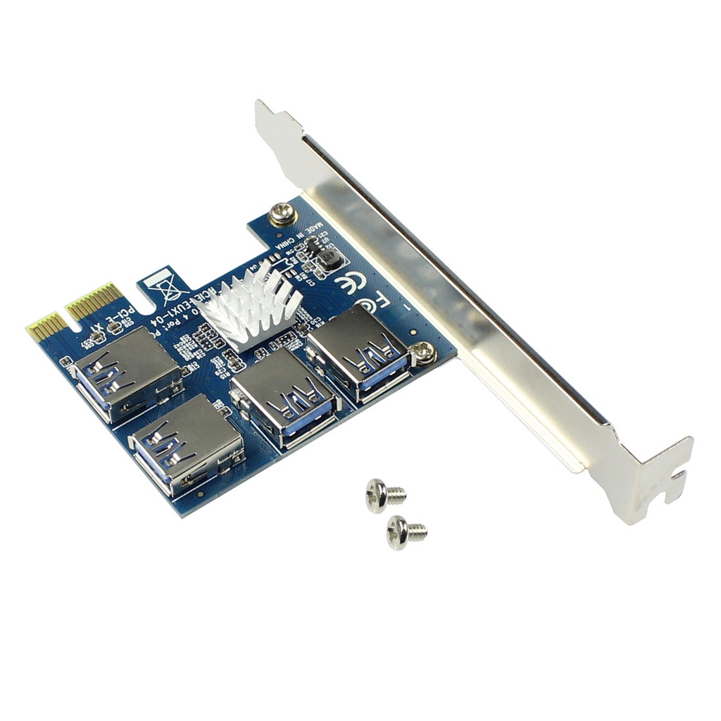 Card Đồ Họa Mở Rộng Chuyển Đổi USB 3.0 PCI-E Express 1x Sang 16x Pcie 1 Sang 4 USB Cho Miner BTC Litcoin