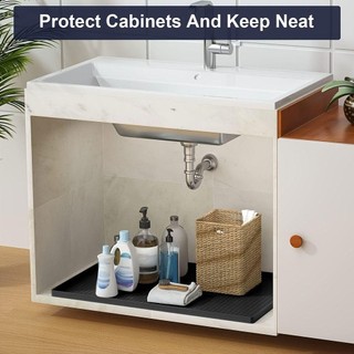 JEREMY Under Sink Mat, Tấm thoát nước chịu nhiệt bằng silicon, Bộ đếm khay chống nhỏ giọt chống bụi bẩn chống trượt linh hoạt