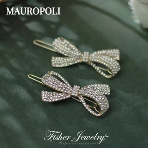 Mauropoli [Sẵn Sàng] Kẹp Tóc Kim Cương Giả Nhập Khẩu Hàn Quốc Sáng Bóng Tinh Tế Nơ Full Kim Cương Nổ Kẹp Ếch Khóa Kẹp Top Kẹp Phụ Kiện Tóc Ngọt Ngào