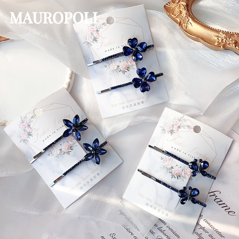Mauropoli Kẹp Tóc Nữ Nhỏ Gãy Bên Kim Cương Giả Phẳng, Phong Cách Mới, Sẵn Sàng