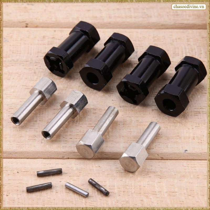 [K O G X] 4 Xe RC Nhôm 12Mm Hex Wheel Hub Drive Adapter Nối Dài Bộ Kết Hợp Khớp Nối Cho 1 / 10 RC Bánh Xích Trục SCX10 D90
