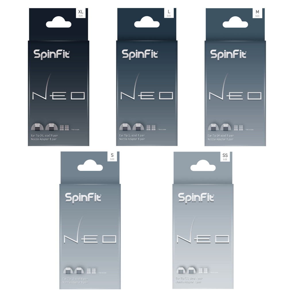 Đầu tai silicon SpinFit Neo cho tai nghe HIFI Đường kính vòi phun 4,5-5,5mm 1 cặp với bộ chuyển đổi vòi phun trục 3D