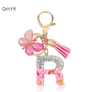 Nhà Máy Thời Trang A-Z Dreamy Sequin Chữ Móc Khóa Dành Cho Nữ sel Bướm Mặt Dây Chuyền Ban Đầu Móc Khóa Ví Treo Túi Quyến Rũ Móc Chìa Khóa Xe QrhYK