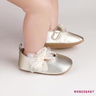 Mgg-infant Bé Gái Giày Công Chúa Bóng Bề Mặt Chấm In Lưới Nơ Đế Bằng Chống Trơn Trượt Dép Cưới Đáng Yêu Cho Bé
