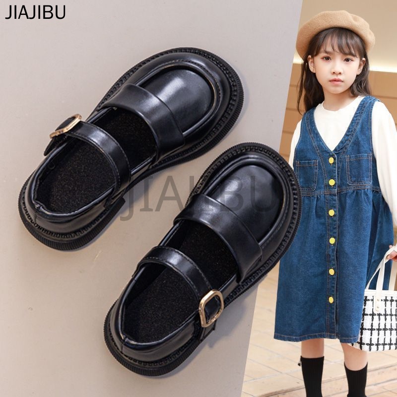 Giày Trẻ Em Từ 3-12 Tuổi Korean Girl Platform Mary Jane Shoes Non-slip Soft-soled Peas Shoes Cute Girls Small Leather Shoes Fashion Kids Shoes Children's Doll Shoes Giày Đồng Phục Học Sinh Tiểu Học Giày Khiêu Vũ Bé Gái Giày Đi Học Giày Đế Bệt Trẻ Em