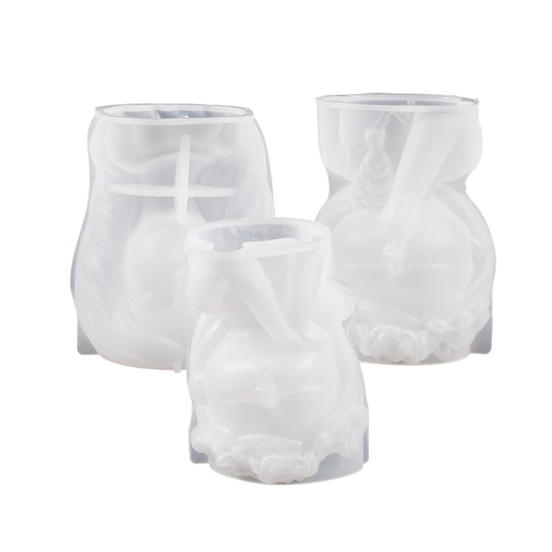Giữ Hoa Khuôn Silicon Bê Tông Xi măng 3D Cô Gái Bình Hoa Khuôn Thạch Cao