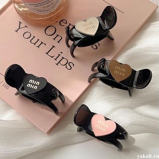Kẹp Tóc Càng Cua Cỡ Nhỏ Hình Trái Tim Màu Đen Đơn Giản Thời Trang Phong Cách Hàn Quốc