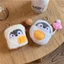 FUJIOU Bữa Sáng Series Chim Cánh Cụt Mặt Dây Chuyền, Bánh Mì Sữa Sang Trọng Ví Đựng Tiền Xu, Xúc Xích Di Động Túi Đựng Tai Nghe Trứng Chiên Squeak Móc Khóa Cô Gái