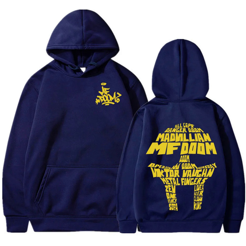 Rapper mf doom Áo hoodie sweatshirt Có Mũ Trùm Đầu Mặt Nạ Kim Loại Phong Cách punk hip hop Đường Phố Tay Dài Oversize Cho Nam