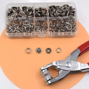 Bộ kìm bấm khuy cúc áo kèm hộp 50/100 chi tiết cúc áo đủ màu tiện dụng, Dụng cụ bấm khuy đa năng - SUNND