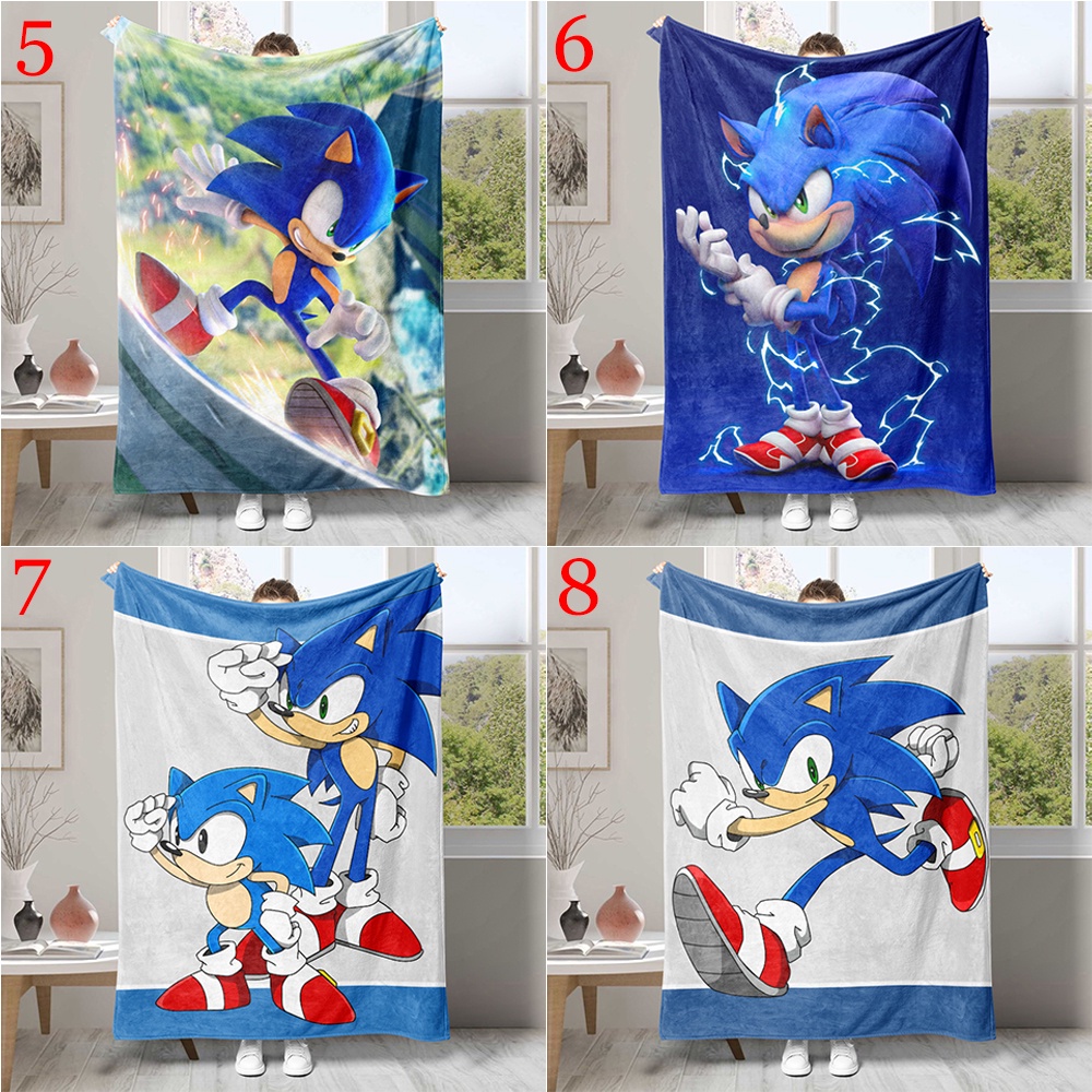 Sonic Chăn flannel In Hình Nhím Gai Một Bên Điều Hòa Không Khí Quà Tặng Tốt Nhất Cho Người Lớn
