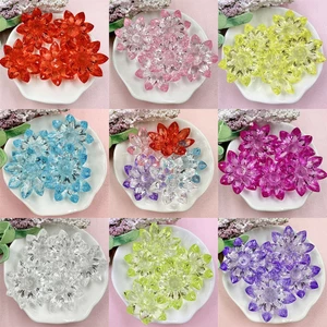 5 Chiếc DIY Trang Sức Phụ Kiện Cho Vòng Tay Bông Tai Làm Rời Hạt 31 Mm Acrylic Trong Suốt Pha Lê Hoa Sen Đính Hạt Vật Liệu