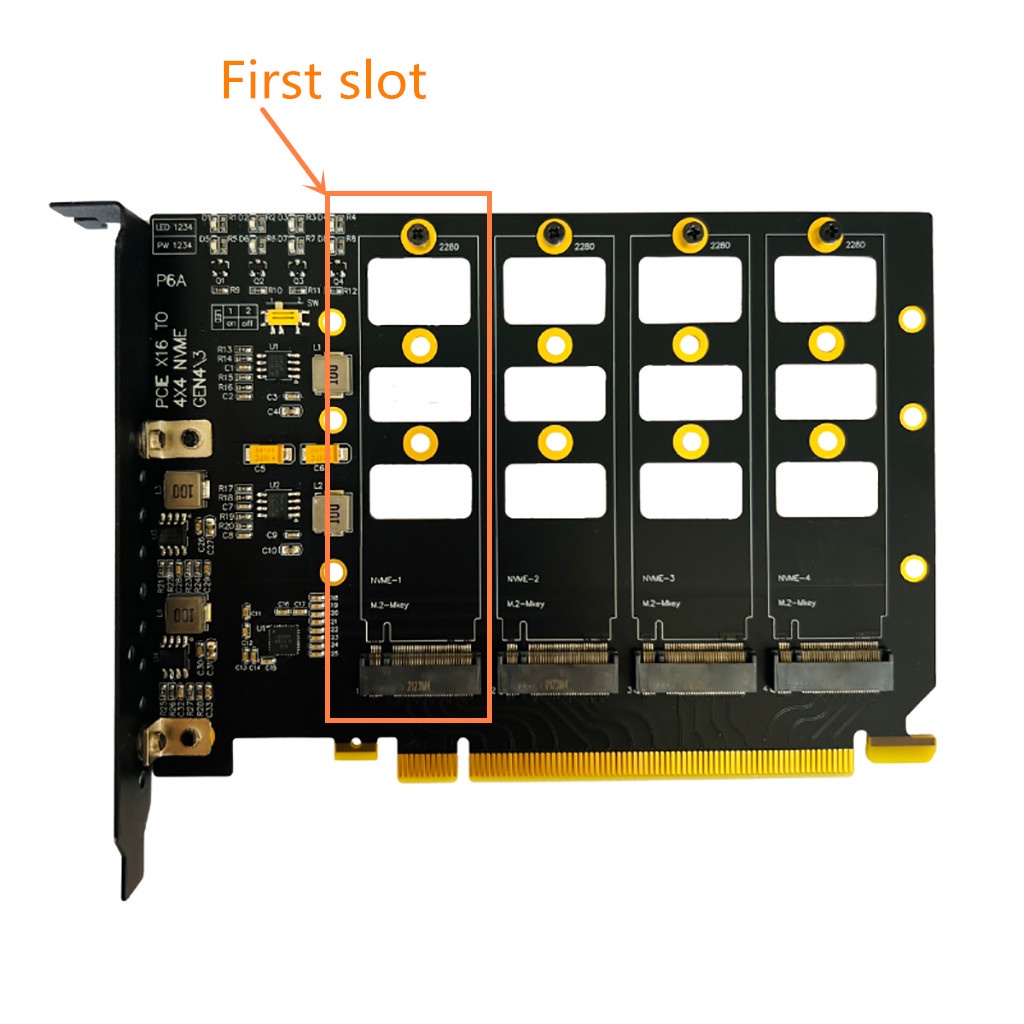 Card Mở Rộng pcie 4.0 4 X 4 Sang m.2 4-bays Cho m.2 nvme 2242 2260 2280 ssd pci-e x16 4.0 Thẻ