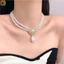 Vòng cổ Hai Lớp Đính Ngọc Trai Phong Cách Hoàng Cung Cổ Điển Thanh Lịch Dành Cho Nữ