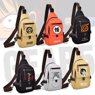 Mới Túi Đeo Trước Ngực Vải canvas In Hình anime one piece naruto / totoro / luffy