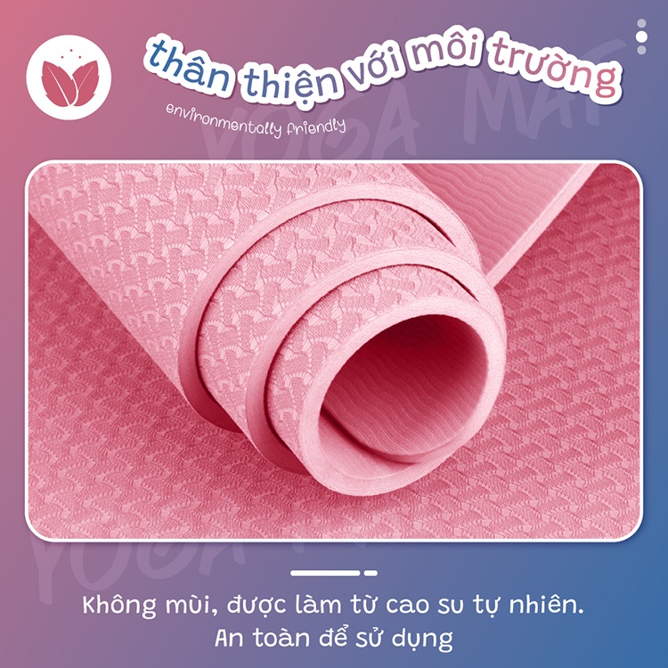 Mô tả BG -Thảm Tặng Túi Tập Yoga Định Tuyến Cao Su TPE 6mm Hút Mồ Hôi Nhanh Cao Cấp - 4