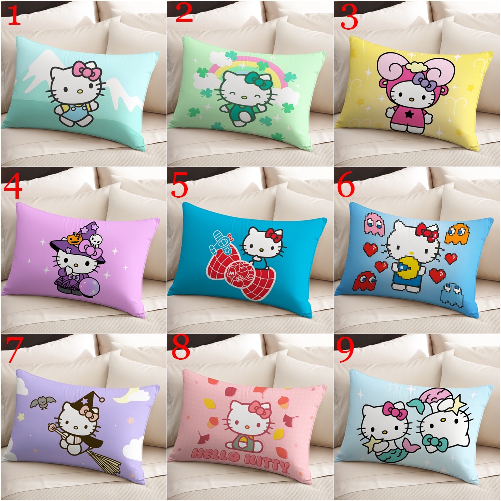 Vỏ Gối polyester Hình Chữ Nhật In Hình hello kitty Trang Trí Nhà Cửa (Không Kèm Lõi)