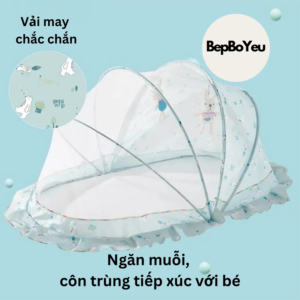 [Có sẵn] Màn mùng chụp cho bé, màn mùng chụp cho bé sơ sinh ,Mùng gấp gọn chống muỗi cho giường, nôi, cũi