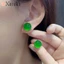⭐ Chính Hãng Bông Tai Bạc Đính Kim Cương Toàn Diện Sáng Tạo Nhiều Màu Sắc ice chalcedony jasper classy Cho Nữ