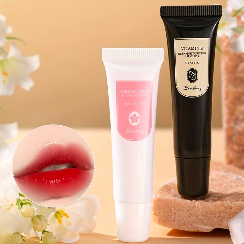 Son Dưỡng Môi Honyuan Vitamin E, Tinh Chất Dưỡng Môi Hoa Đào, Chống Nứt Nẻ Khô Môi, Dưỡng Ẩm & Làm Mờ Viền Môi, Giúp Đôi