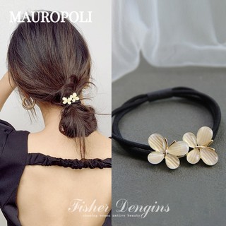 Mauropoli [Sẵn sàng] Băng đô kim loại Opal phong cách mới Nữ phong cách Hàn Quốc Dây buộc tóc đuôi ngựa sang trọng Dây cao su ba lớp Dây buộc tóc