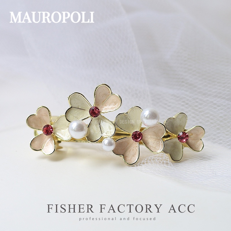 Mauropoli [Hàng Có Sẵn] Kẹp Tóc Hoa Nhỏ Đơn Giản Phong Cách retro Hàn Quốc Cỡ Vừa