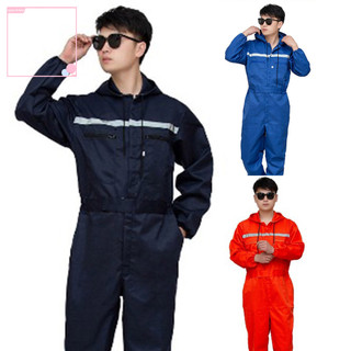 Bộ Áo Liền Quần Bảo Hộ Lao Động Unisex Có Khóa Kéo Phản Quang Chống Bụi An Toàn
