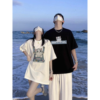 Áo thun unisex cotton tay ngắn cổ tròn in độc đáo cho cặp đôi nam nữ